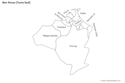 Sample Maps for Ben Arous (Tunis Sud) (black-white)