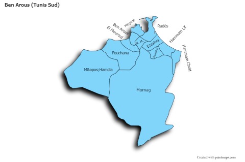 Sample Maps for Ben Arous (Tunis Sud) (blue,shadowy)