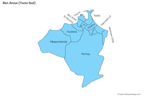 Sample Maps for Ben Arous (Tunis Sud) (blue)