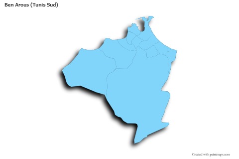 Sample Maps for Ben Arous (Tunis Sud) (blue,outline,shadowy)