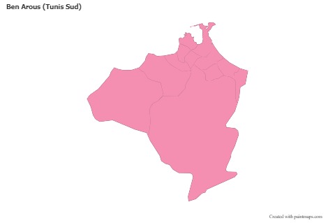 Sample Maps for Ben Arous (Tunis Sud) (pink,outline)
