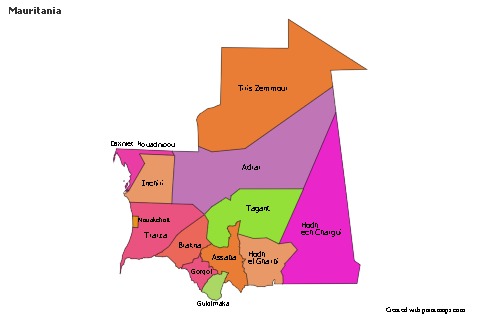 Sample Maps for Mauritania (colored)