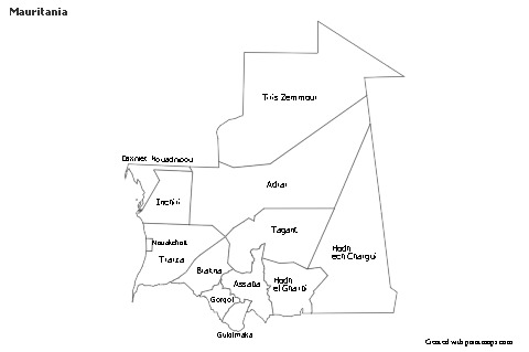 Sample Maps for Mauritania (black-white)
