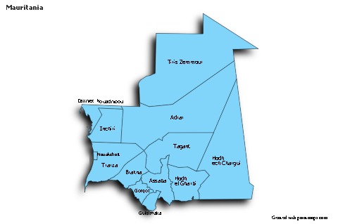 Sample Maps for Mauritania (blue,shadowy)