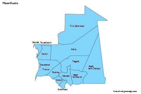 Sample Maps for Mauritania (blue)