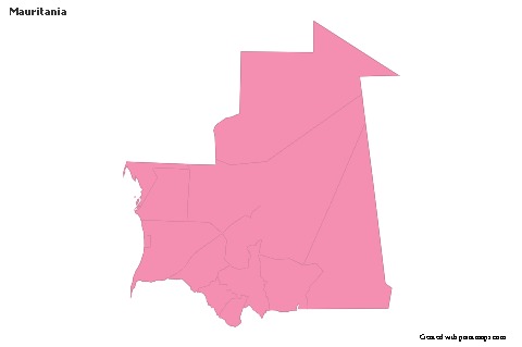 Sample Maps for Mauritania (pink,outline)