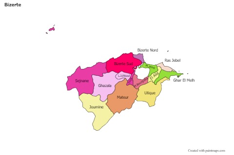 Contoh Peta untuk Bizerte (berwarna)
