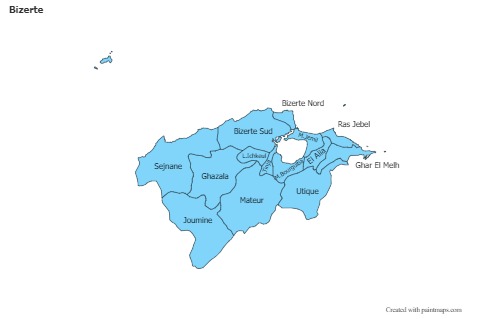 Contoh Peta untuk Bizerte (biru)
