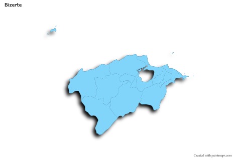 Contoh Peta untuk Bizerte (biru,garis luar,bayangan)