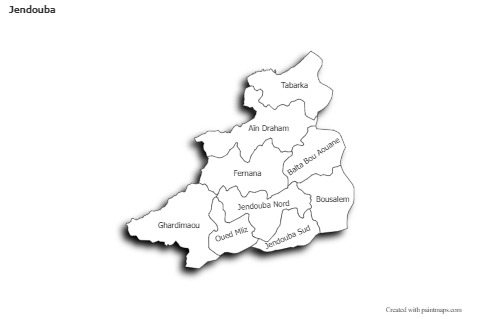 Sample Maps for Jendouba (black-white,shadowy)
