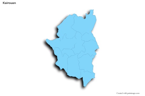 Sample Maps for Kairouan (blue,outline,shadowy)