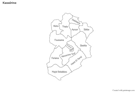 Mapas de muestra para Kassérine (blanco-negro)