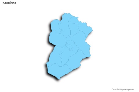 Mapas de muestra para Kassérine (azul,contorno,sombrío)