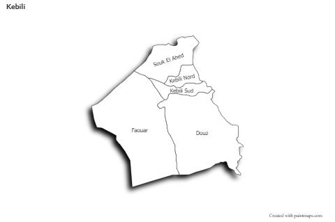 Sample Maps for Kebili (black-white,shadowy)