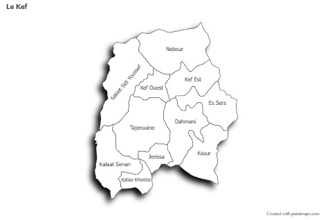 Sample Maps for Le Kef (black-white,shadowy)