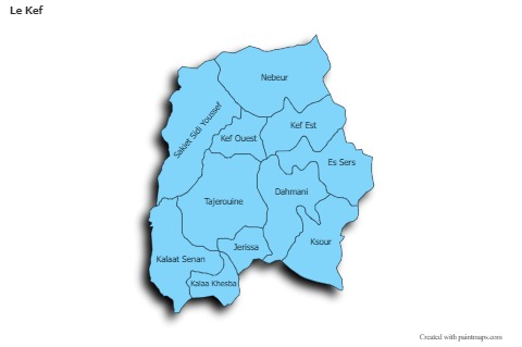 Sample Maps for Le Kef (blue,shadowy)