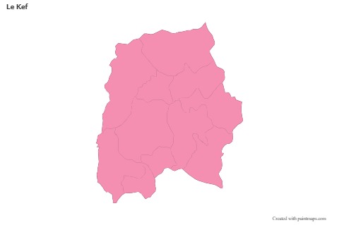 Sample Maps for Le Kef (pink,outline)