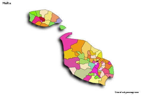 Sample Maps for Malta (colored,shadowy)