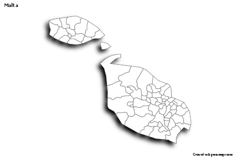 Sample Maps for Malta (black-white,shadowy)
