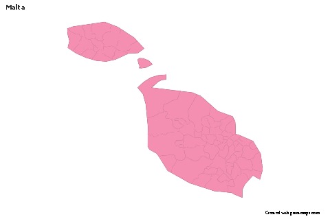 Sample Maps for Malta (pink,outline)