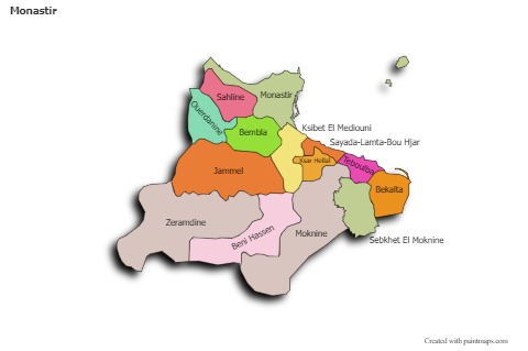Sample Maps for Monastir (colored,shadowy)