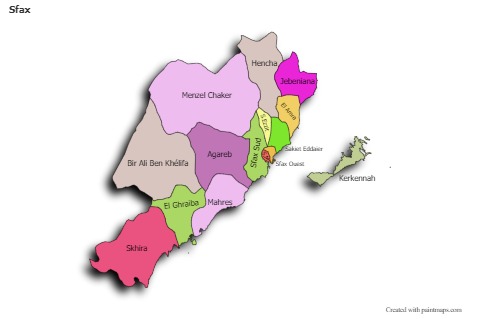 Sample Maps for Sfax (colored,shadowy)
