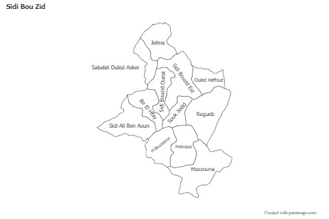 Mapas de muestra para Sidi Bou Zid (blanco-negro)
