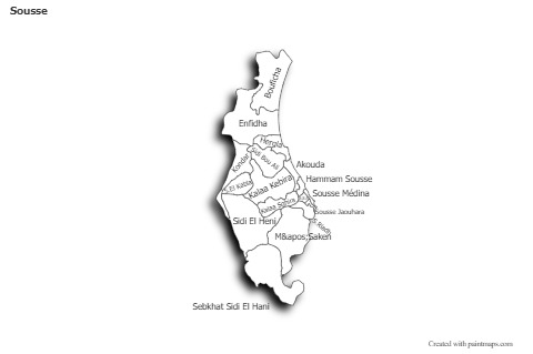 Sample Maps for Sousse (black-white,shadowy)
