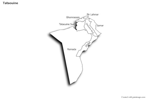 Sample Maps for Tataouine (black-white,shadowy)
