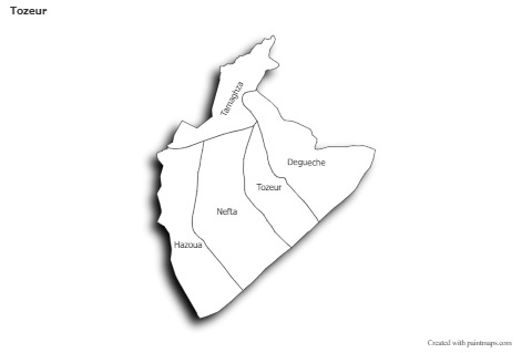 Sample Maps for Tozeur (black-white,shadowy)