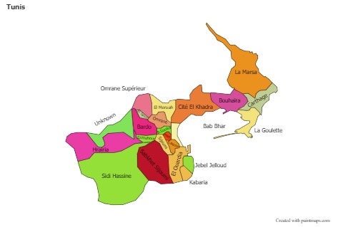 Sample Maps for Tunis (colored)