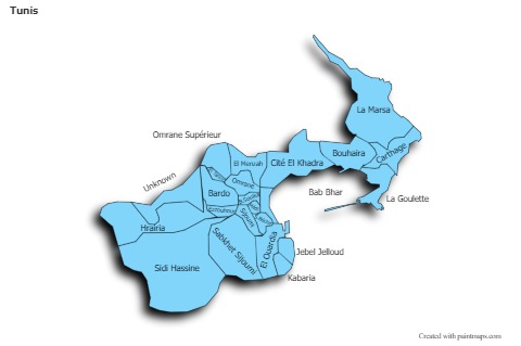 Sample Maps for Tunis (blue,shadowy)