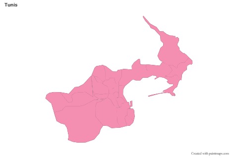 Sample Maps for Tunis (pink,outline)