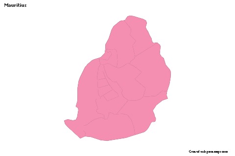 Sample Maps for Mauritius (pink,outline)