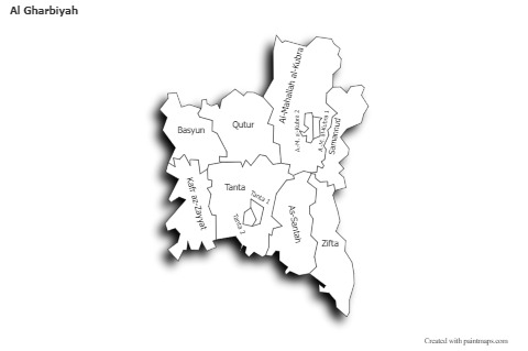 Contoh Peta untuk Al Gharbiyah (hitam-putih,bayangan)