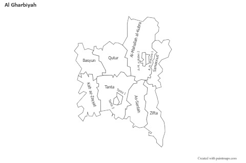 Contoh Peta untuk Al Gharbiyah (hitam-putih)