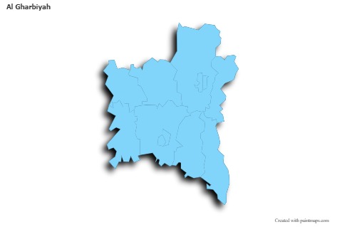 Contoh Peta untuk Al Gharbiyah (biru,garis luar,bayangan)