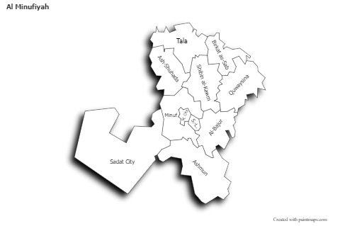 Sample Maps for Al Minufiyah (black-white,shadowy)