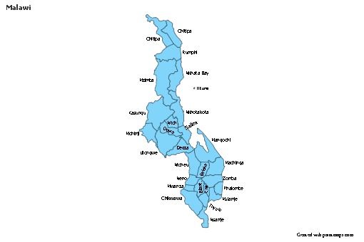 Contoh Peta untuk Malawi (biru)