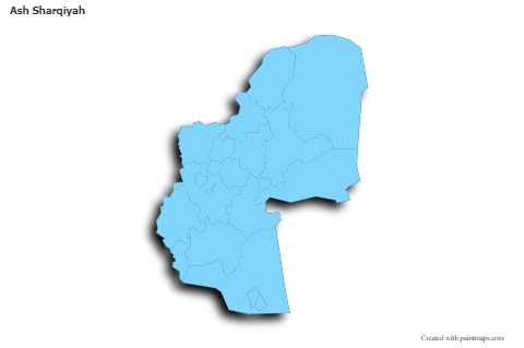 Contoh Peta untuk Ash Sharqiyah (biru,garis luar,bayangan)