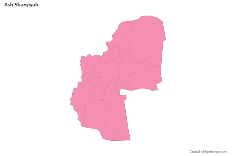 Contoh Peta untuk Ash Sharqiyah (merah jambu,garis besar)