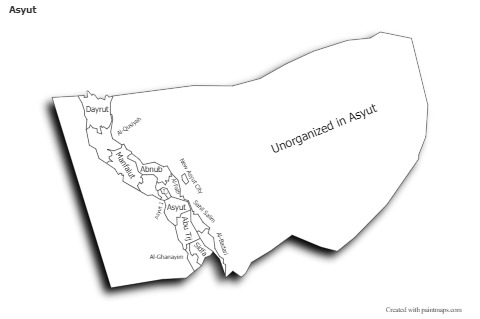 Asyut için Örnek Haritalar (siyah-beyaz,gölgeli)