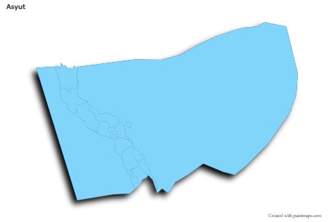 Asyut için Örnek Haritalar (mavi,anahat,gölgeli)