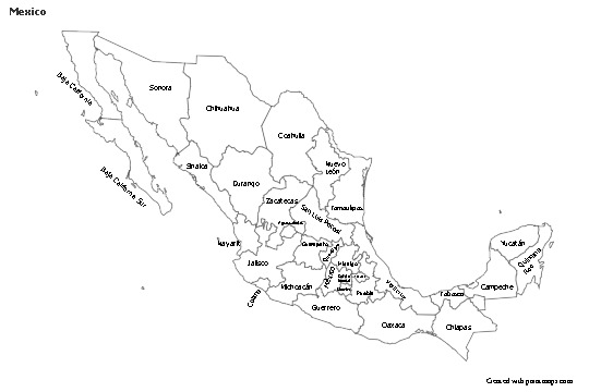 Mapas de muestra para México (blanco-negro)