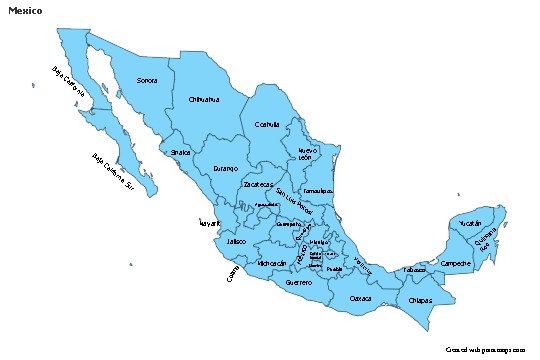 Mapas de muestra para México (azul)