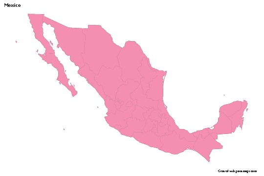 Mapas de muestra para México (rosa,contorno)