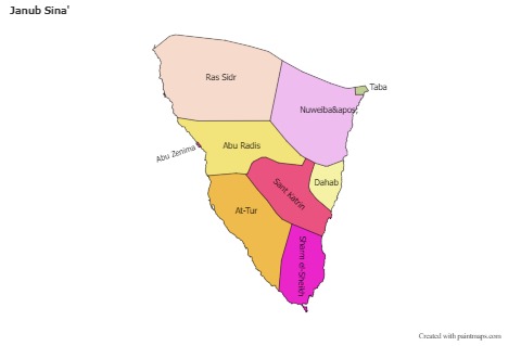 Sample Maps for Janub Sina' (colored)