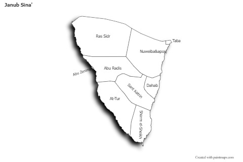 Sample Maps for Janub Sina' (black-white,shadowy)
