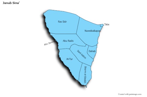Sample Maps for Janub Sina' (blue)