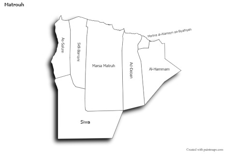Matrouh için Örnek Haritalar (siyah-beyaz,gölgeli)